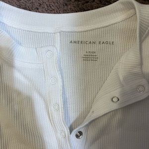 American eagle henley shirt white small NWOT